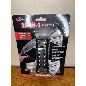 Multi-Tool 16-In-1, screwdrivers, Wrench, knife, saw, flashlight Flipo NEW